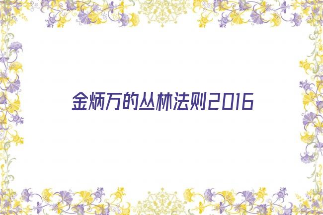 金炳万的丛林法则2016剧照